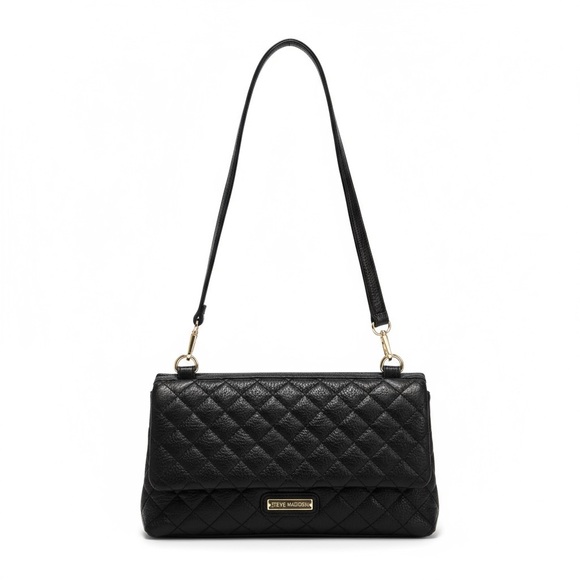 Steve Madden Handbags - Steve Madden Quilted Black Leather Satchel